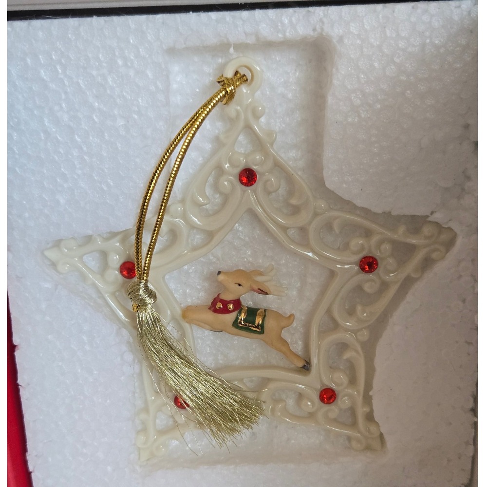Lenox Reindeer‎ Snowflake Ornament – Elegant Holiday Collectible